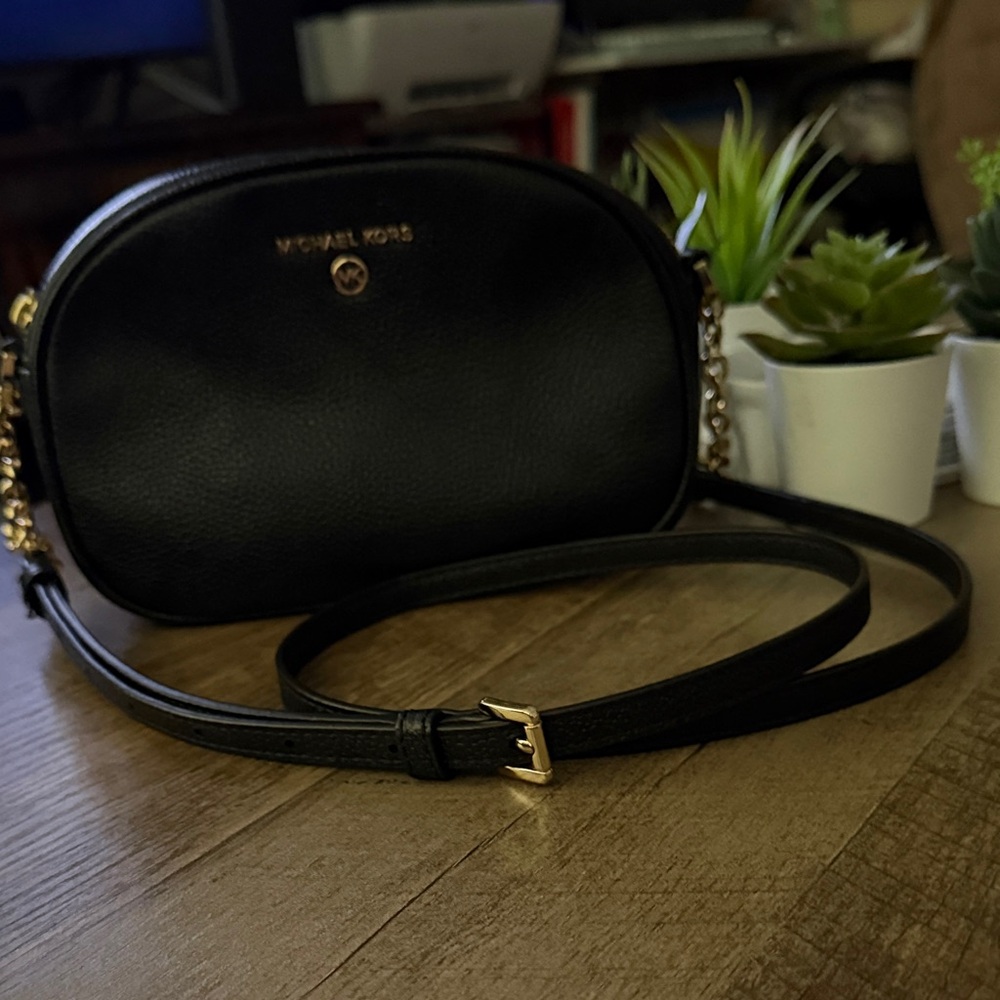 Michael Kors Black Pebbled Leather Crossbody Bag